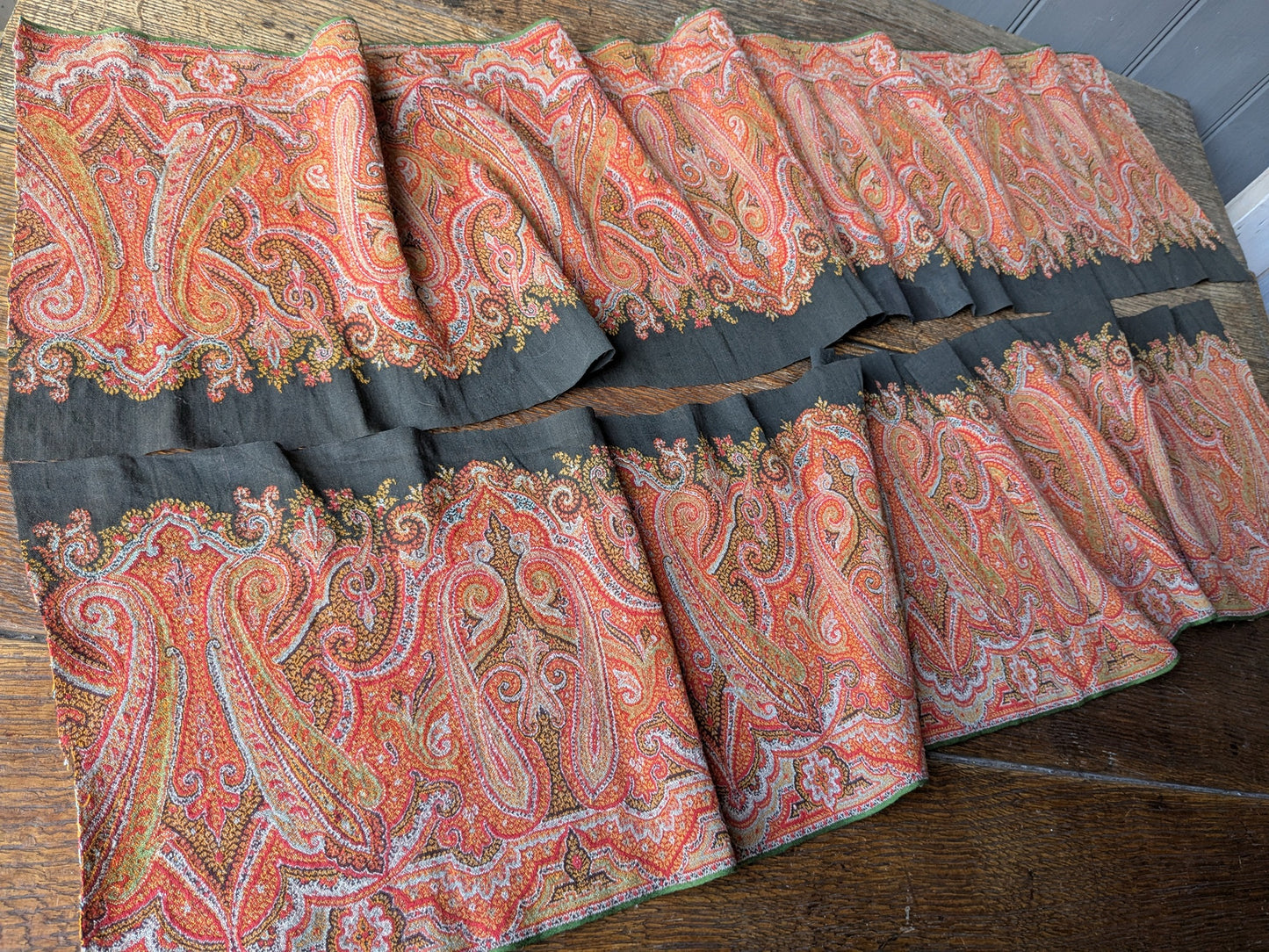 2 pieces antique Paisley shawl for crafts