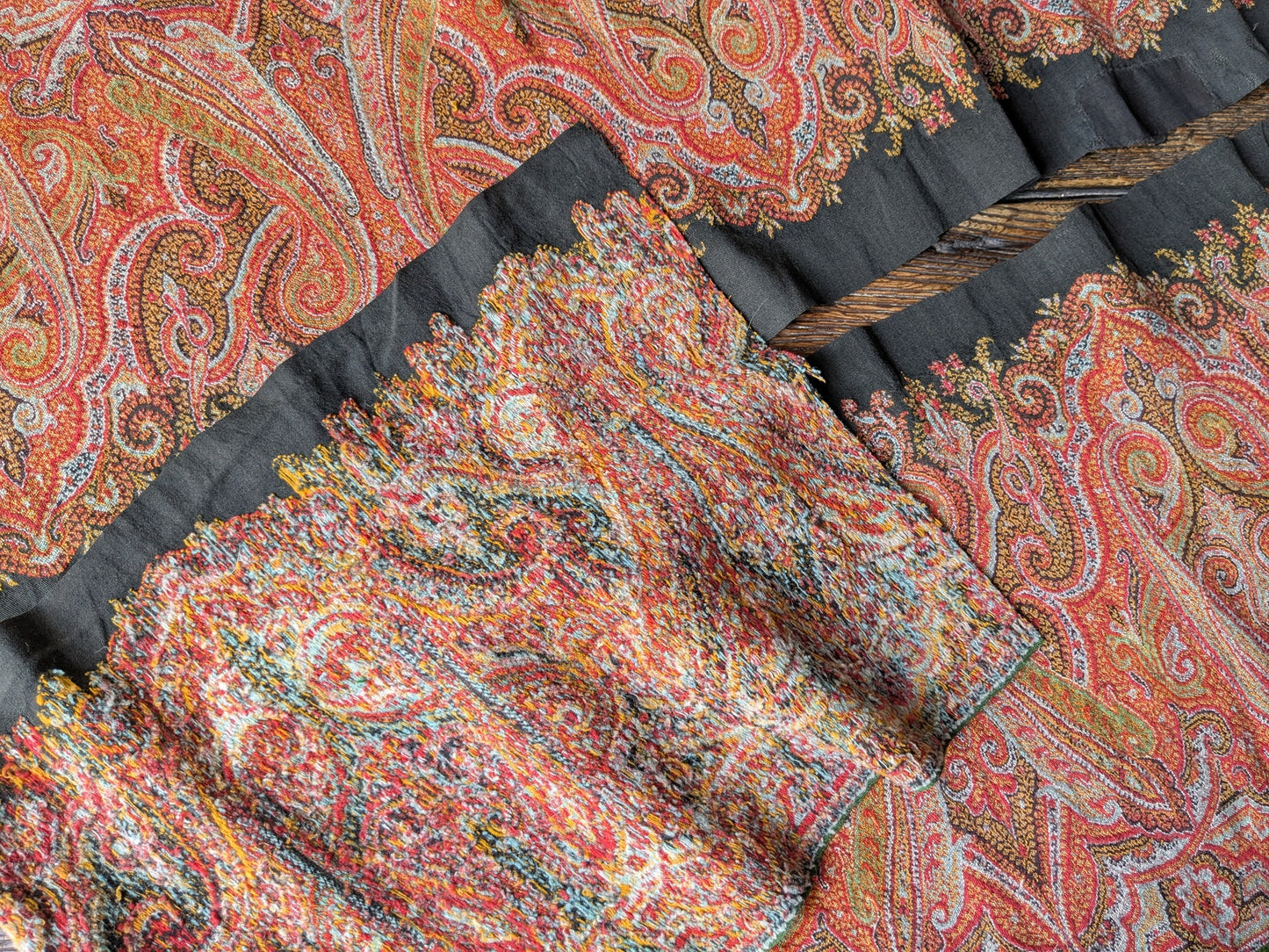 2 pieces antique Paisley shawl for crafts