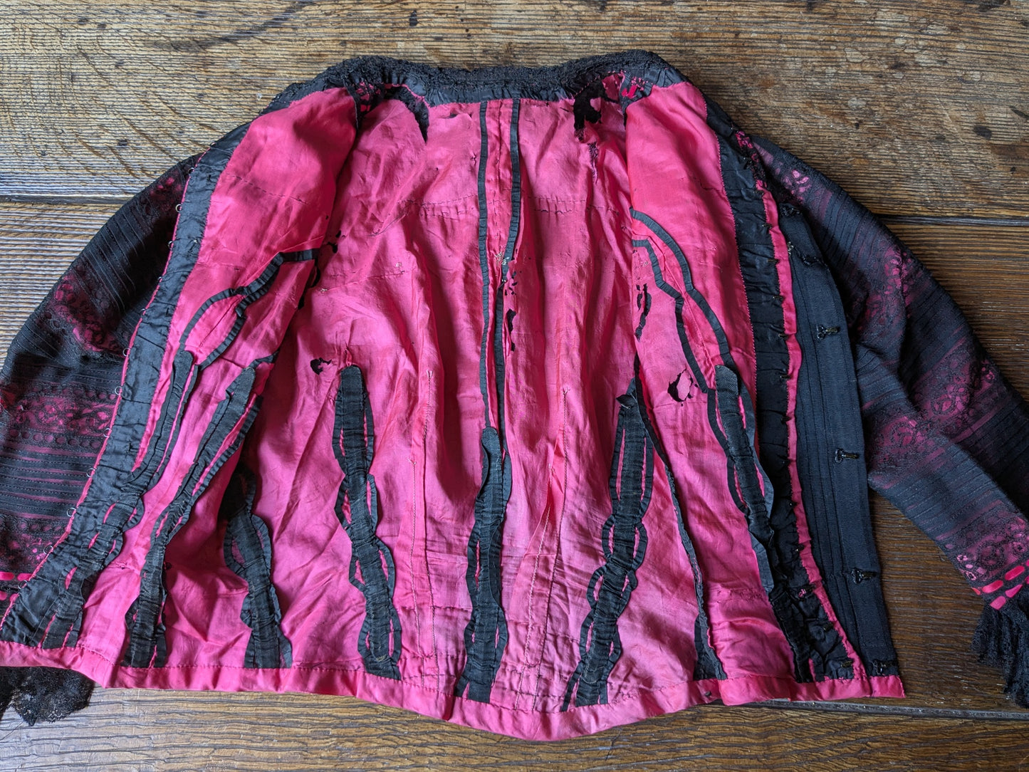Antique lace & silk bodice