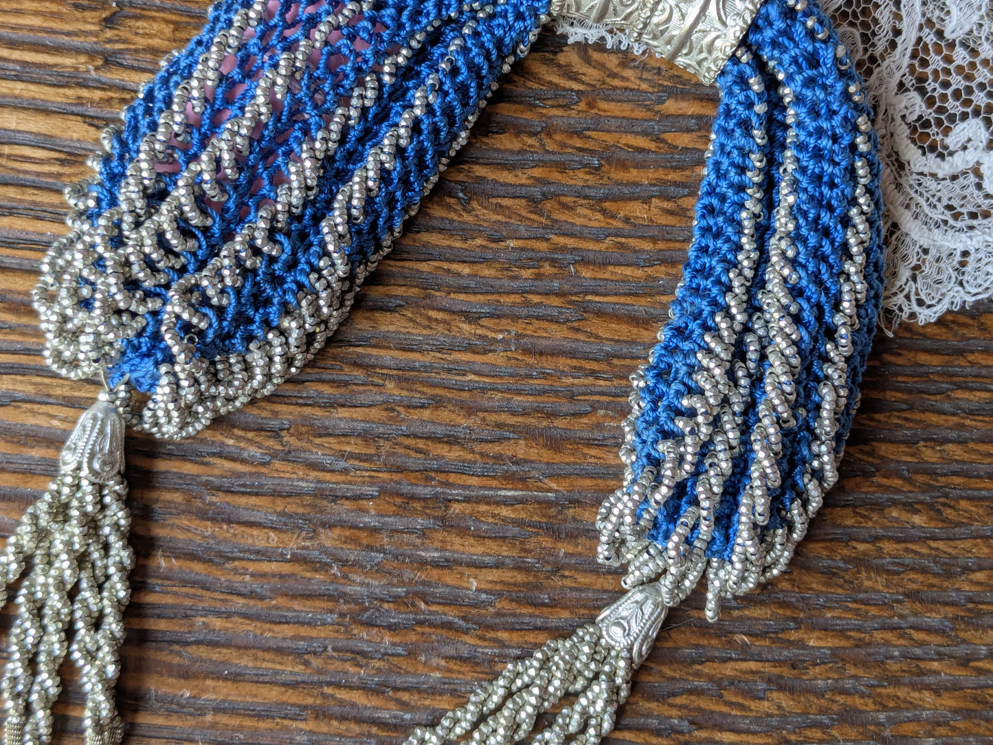 Antique beaded miser or stocking purse