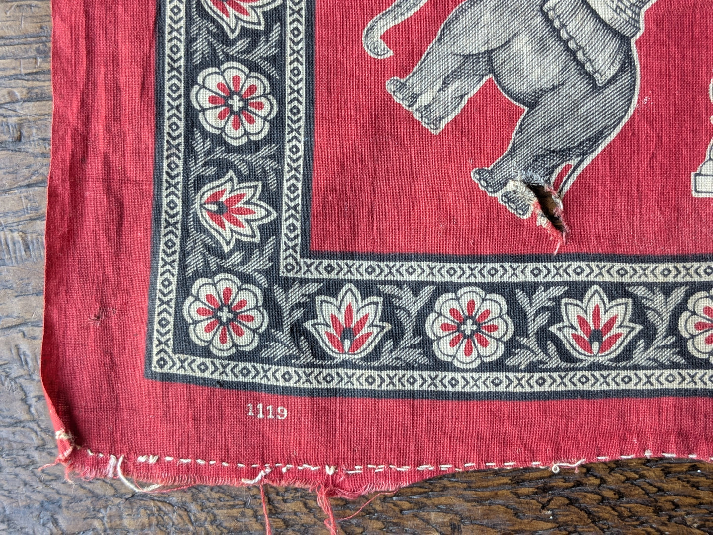 Victorian novelty handkerchief, chess board, Moir & Co 1881
