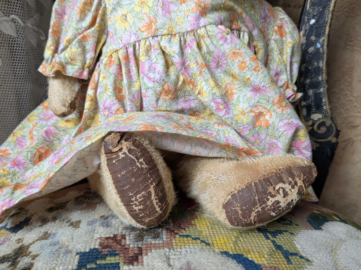 Vintage Chiltern teddy bear in a dress