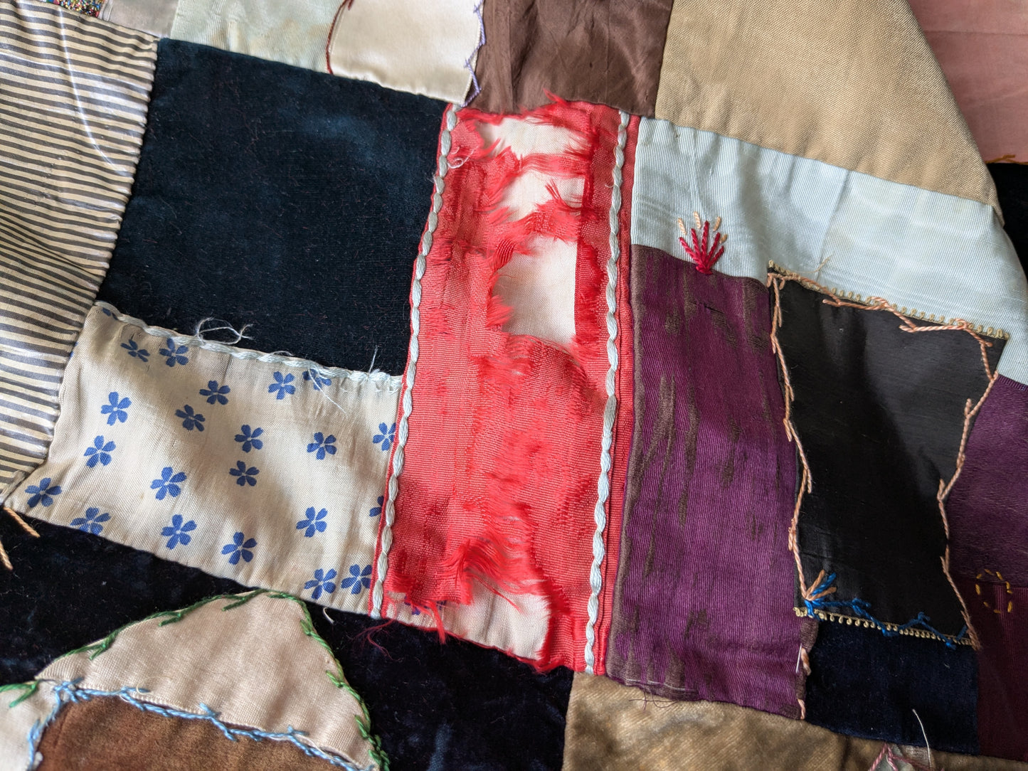 Antique Victorian crazy patchwork