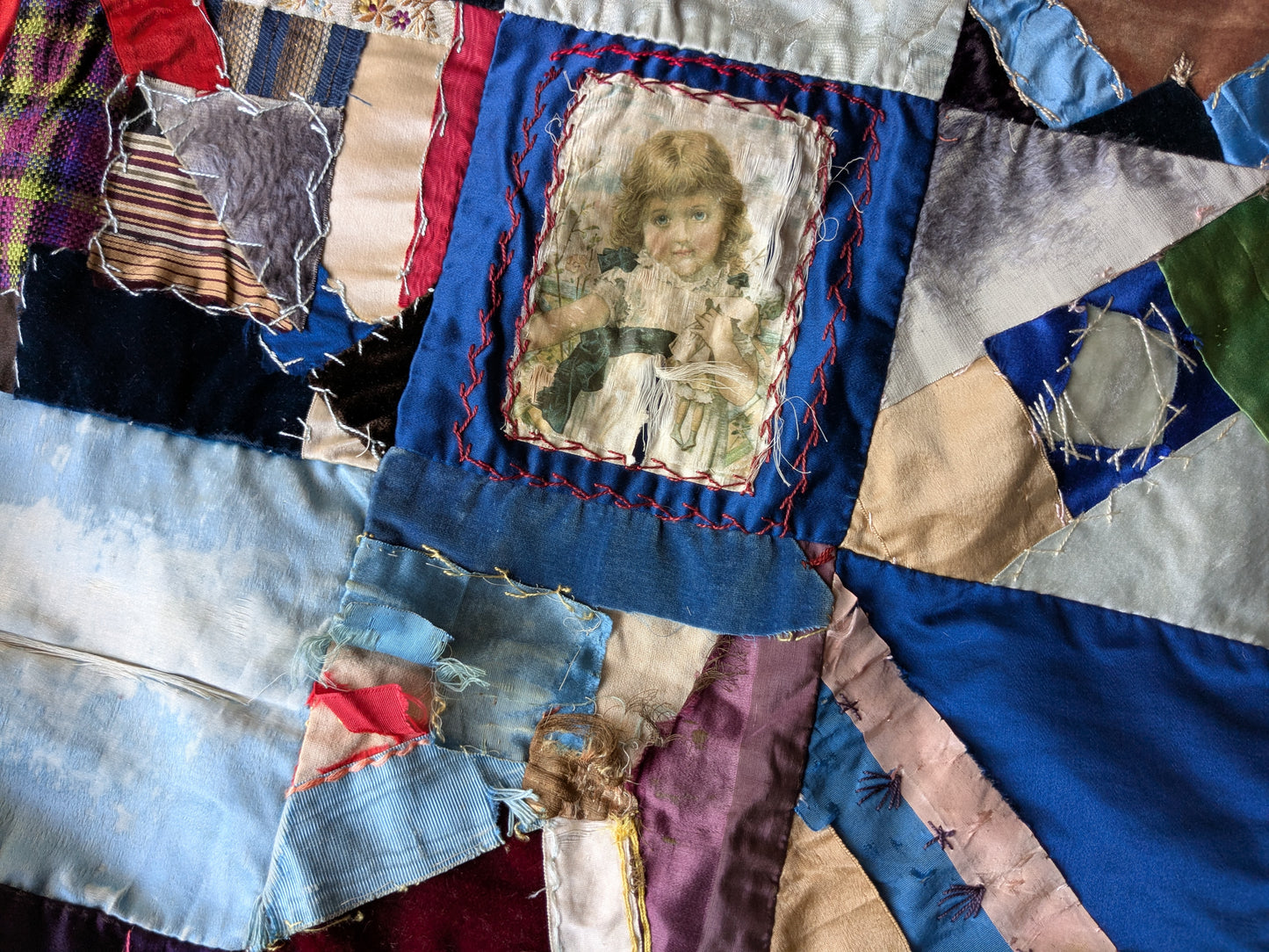 Antique Victorian crazy patchwork