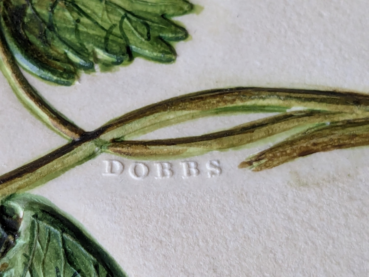 Antique Dobbs embossed paper floral picture