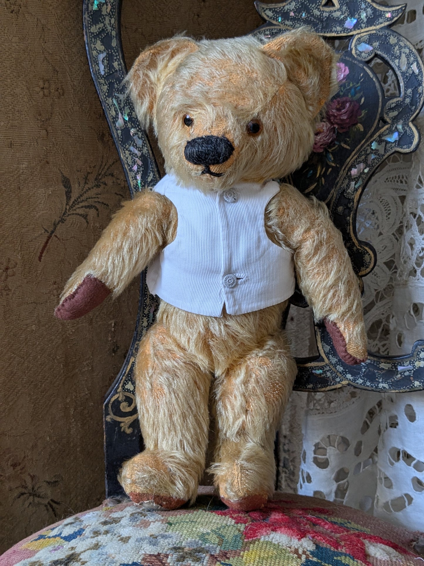 Vintage Chad Valley teddy bear in antique waistcoat