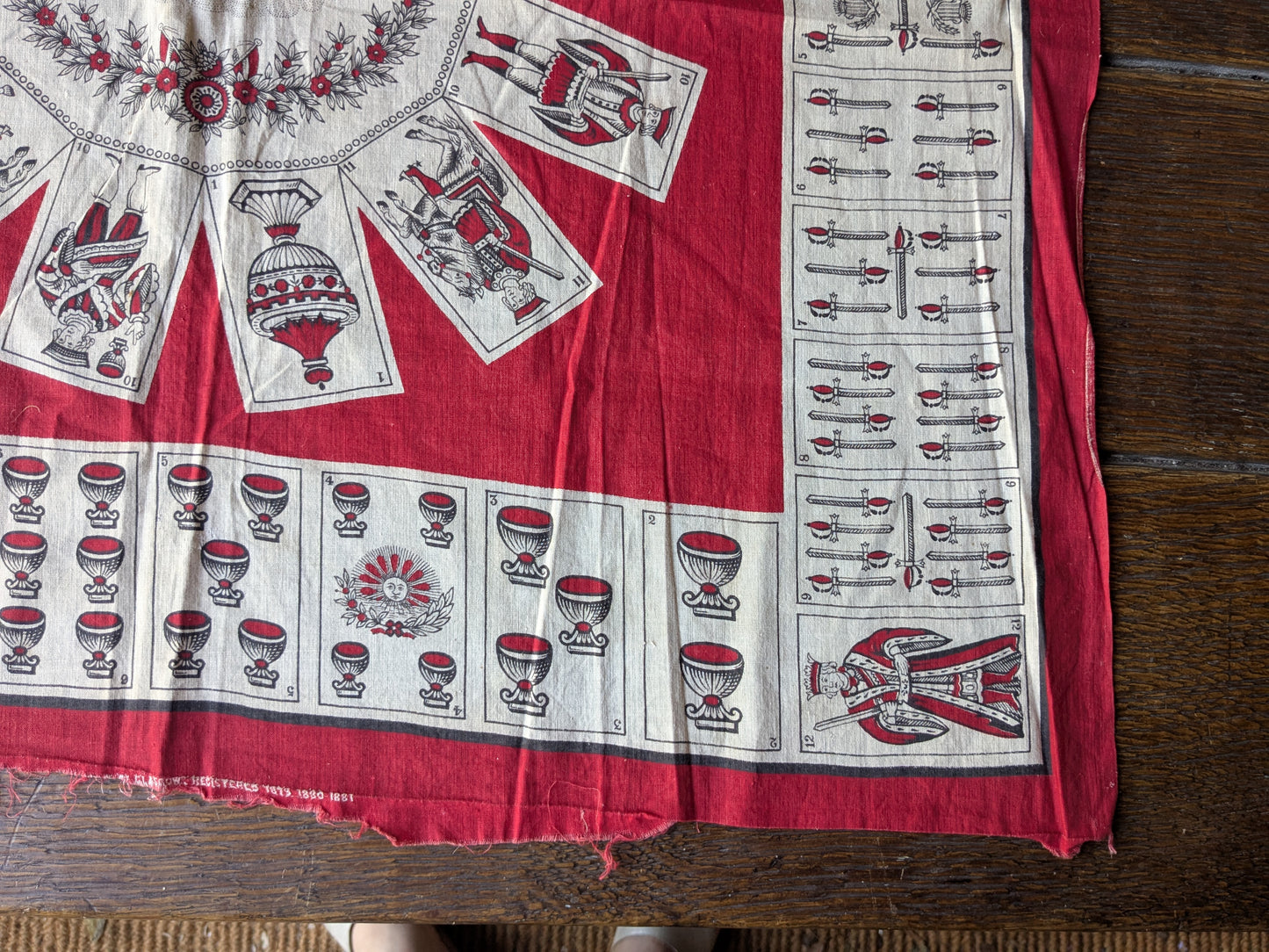 Victorian novelty printed handkerchief, Moir and Co, 1881