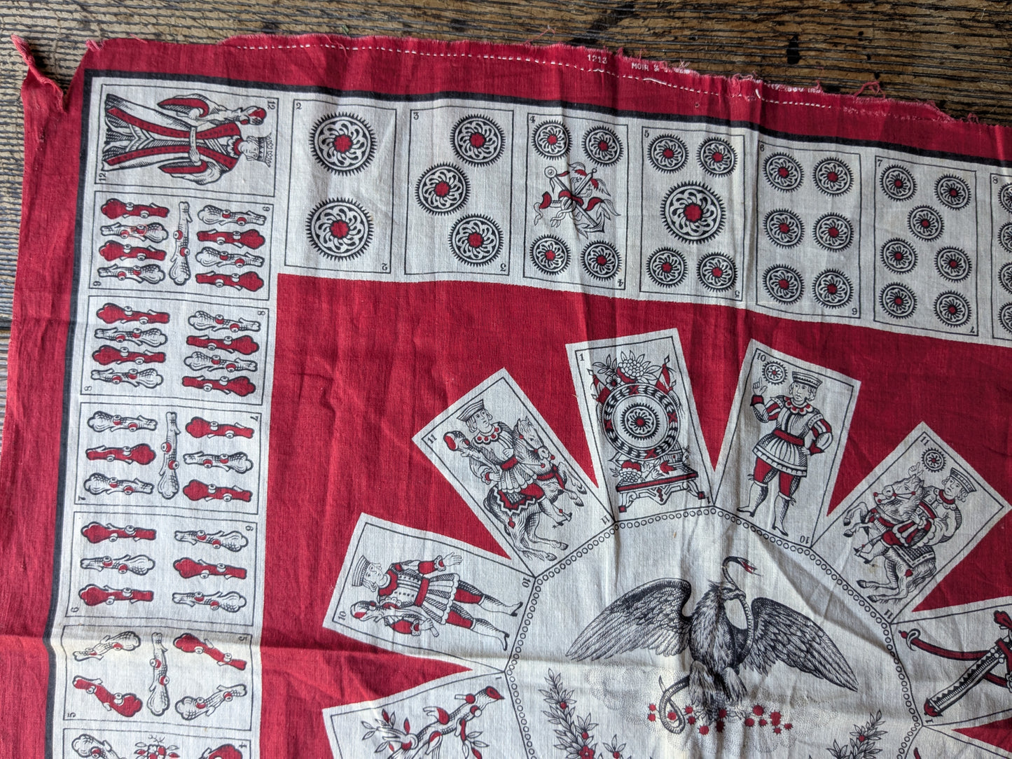 Victorian novelty printed handkerchief, Moir and Co, 1881