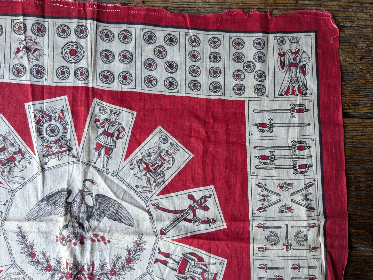 Victorian novelty printed handkerchief, Moir and Co, 1881