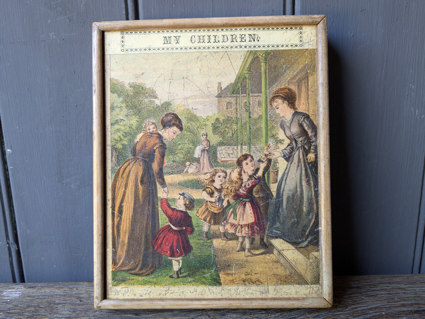 Antique Victorian dissected puzzle game in box