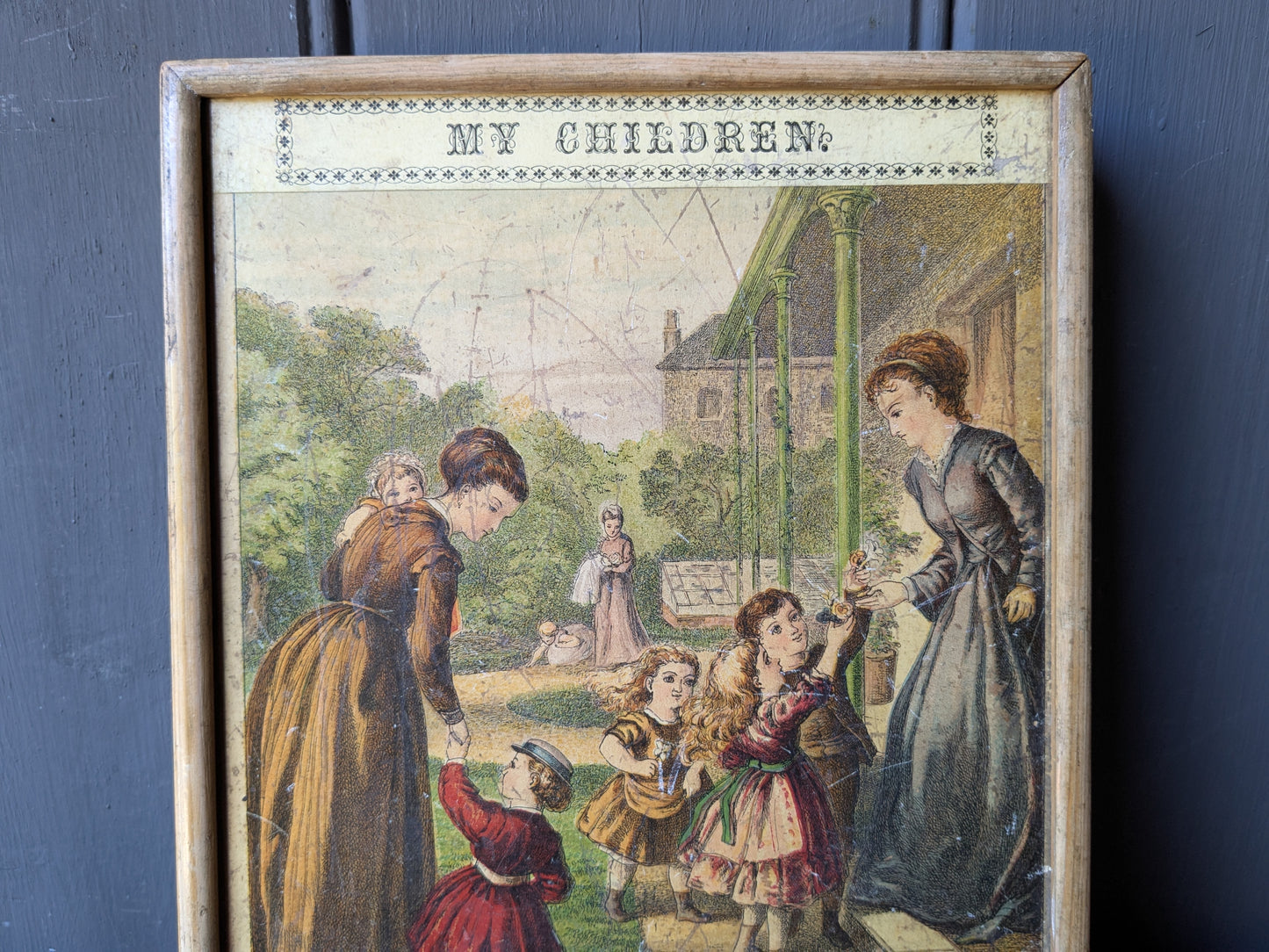 Antique Victorian dissected puzzle game in box