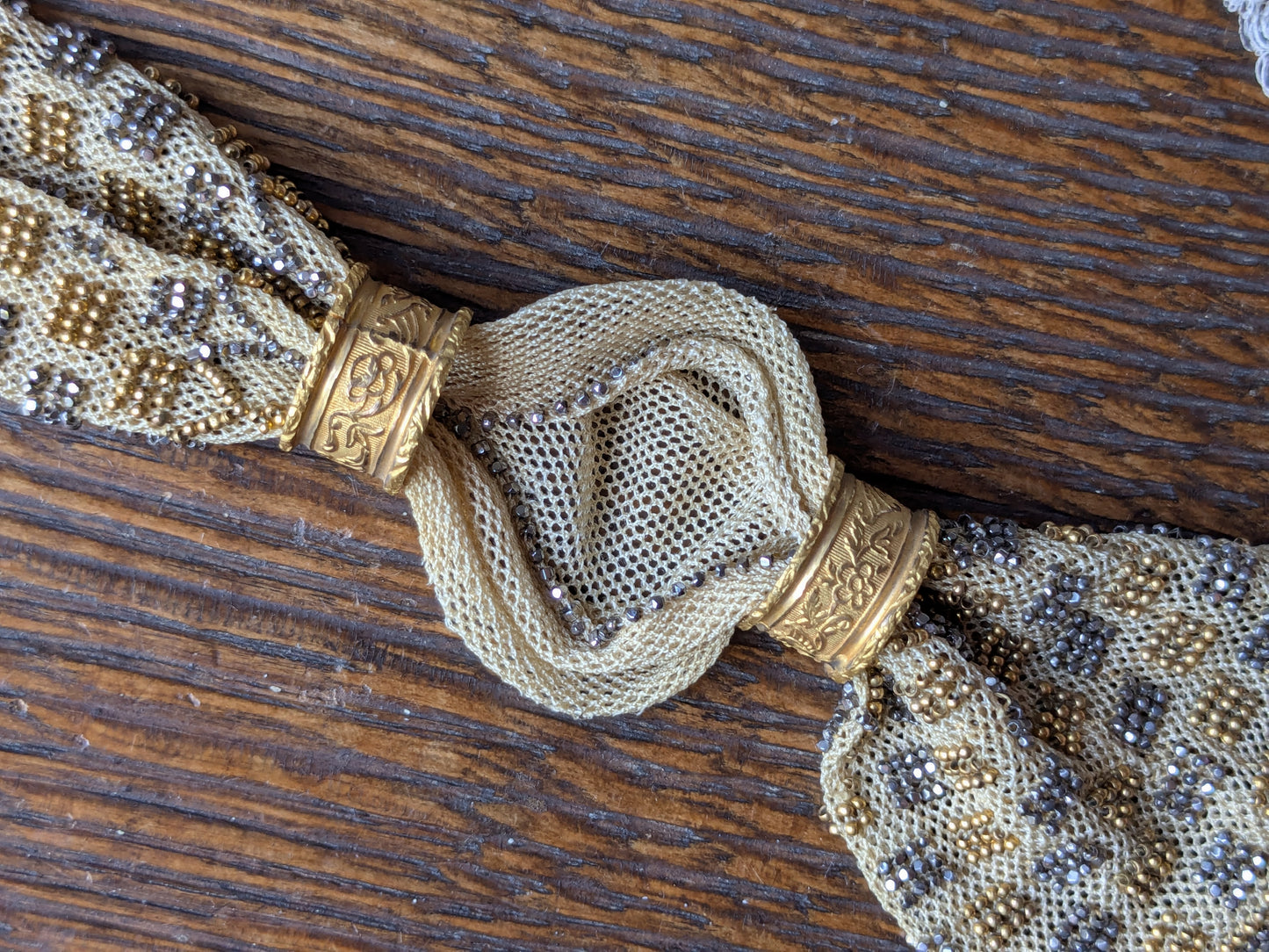 Antique beaded miser or stocking purse