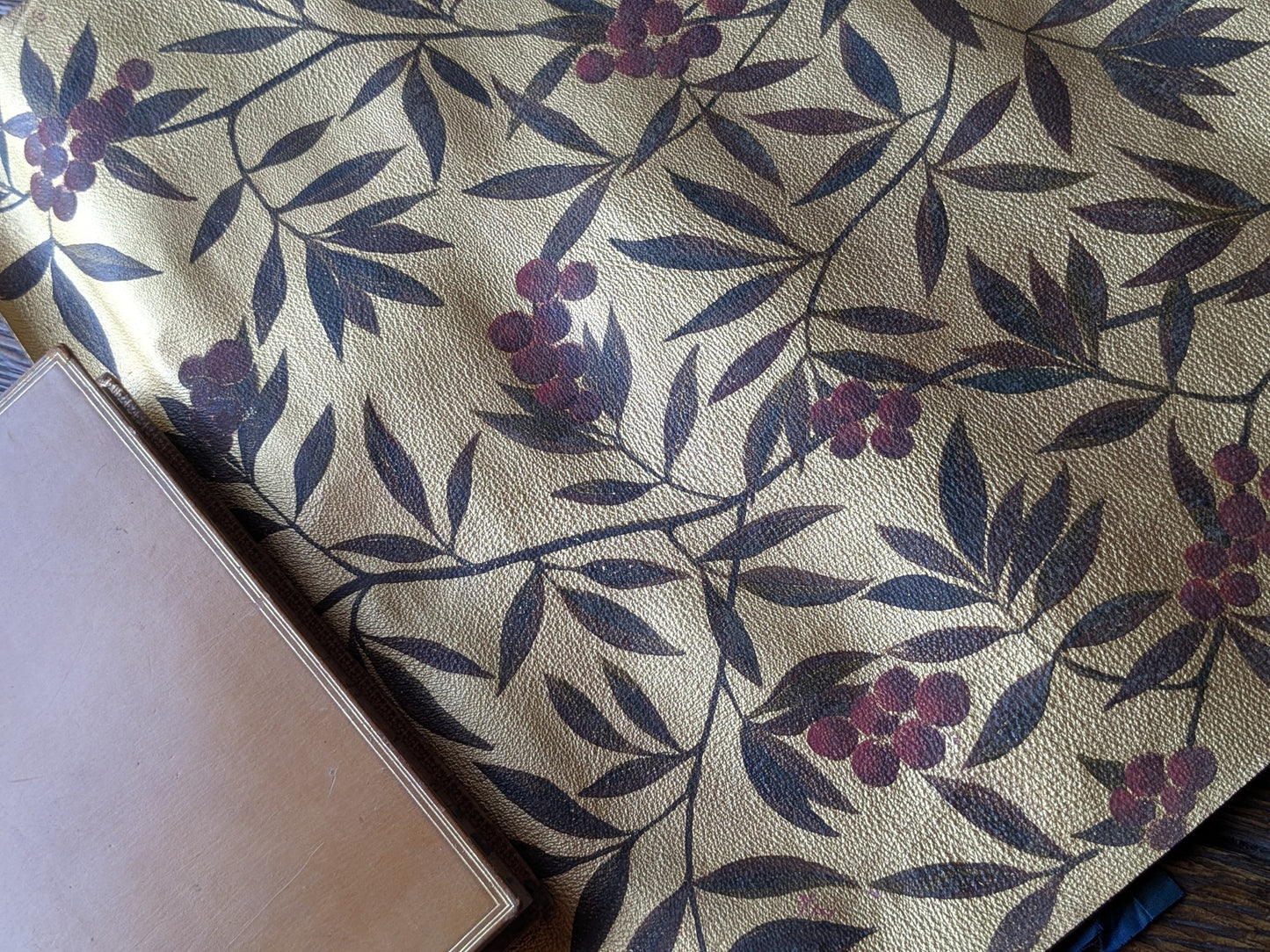 Antique gilded & painted leather