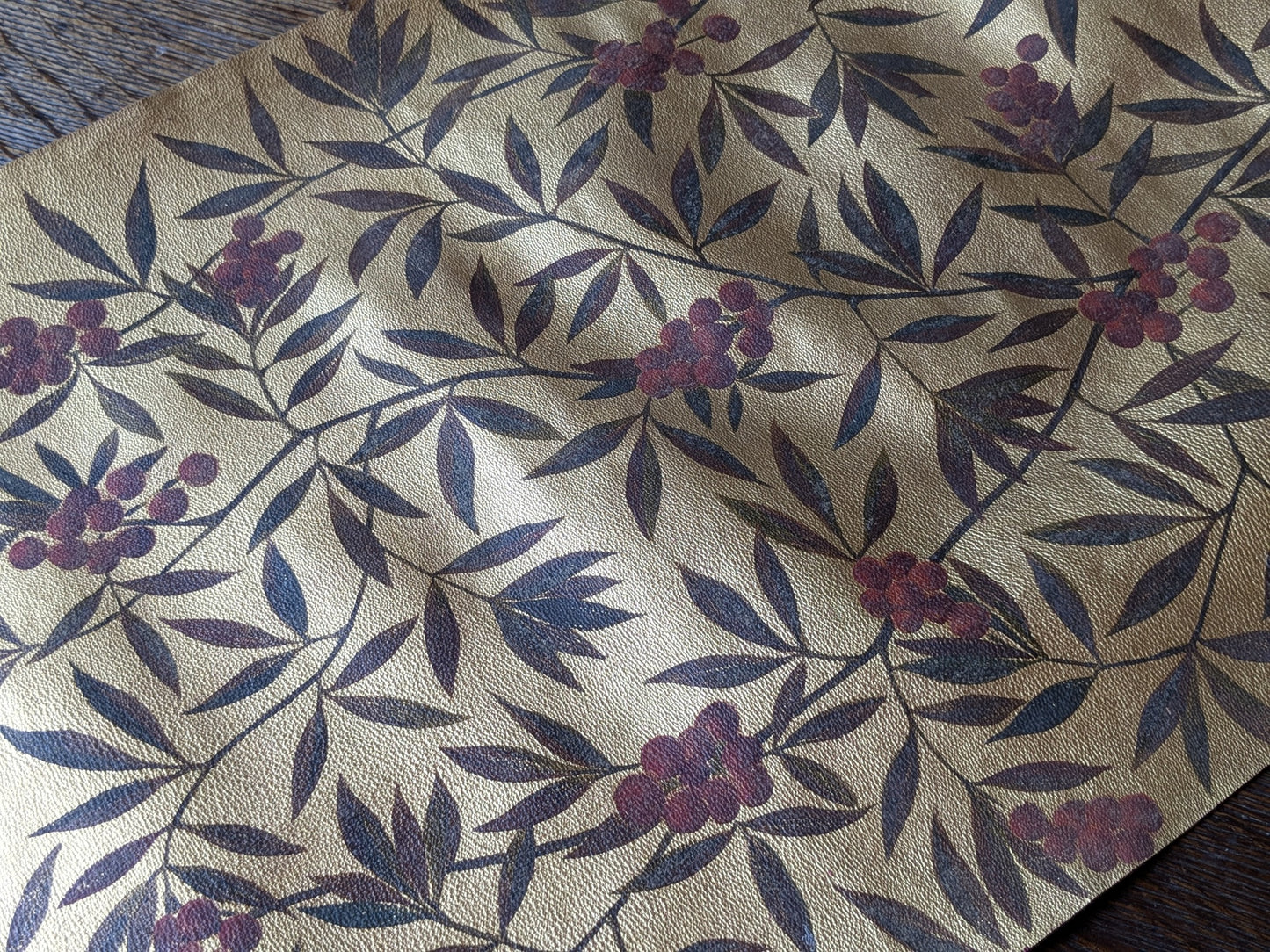 Antique gilded & painted leather
