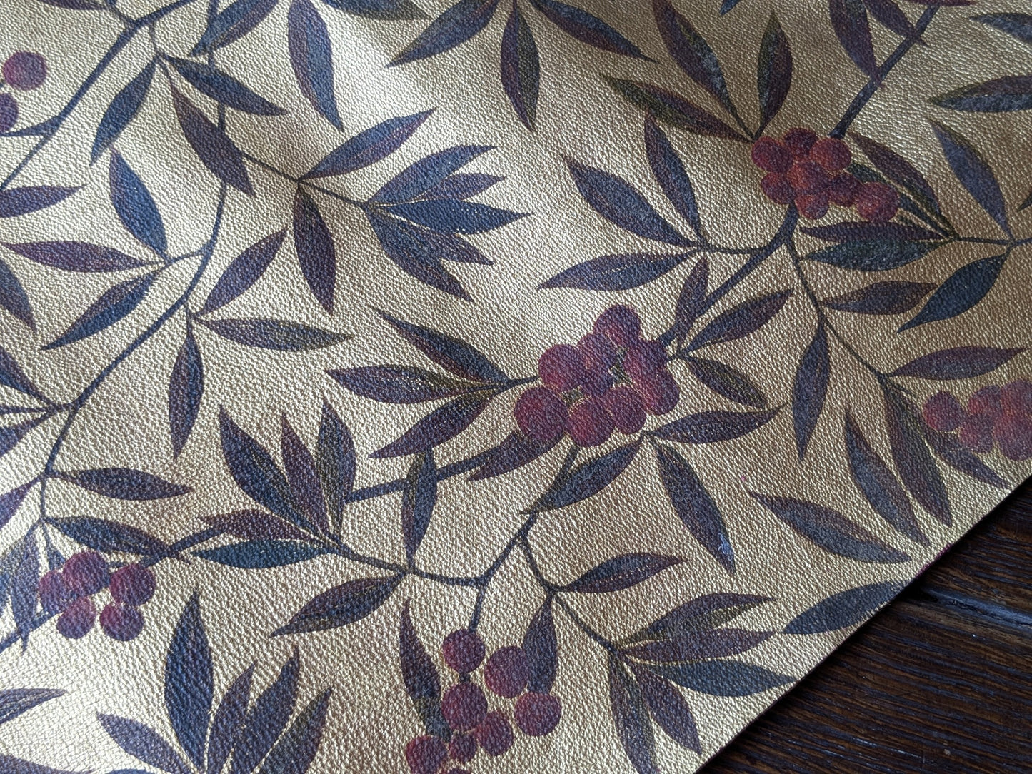Antique gilded & painted leather