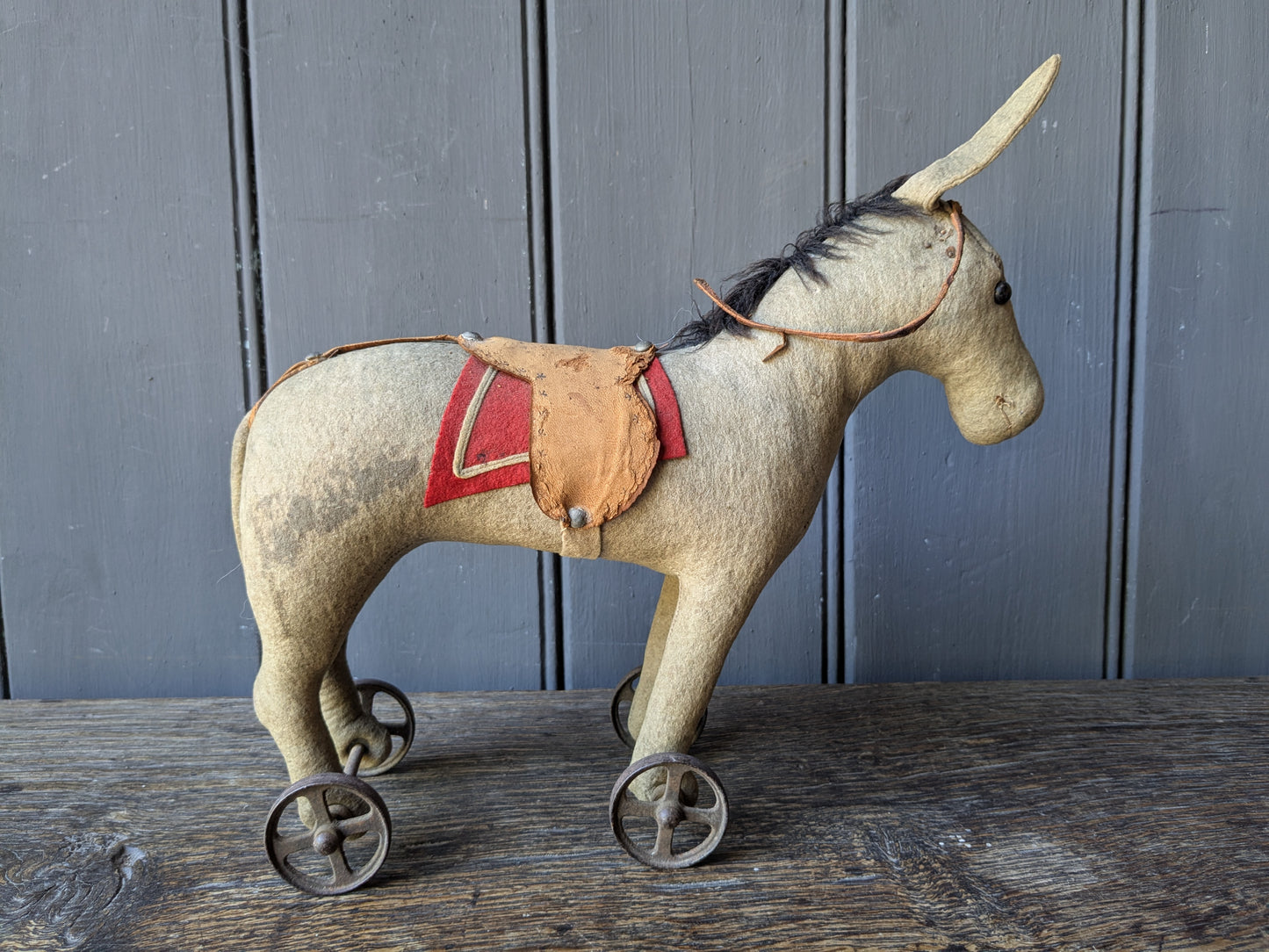 Antique Steiff donkey on wheels