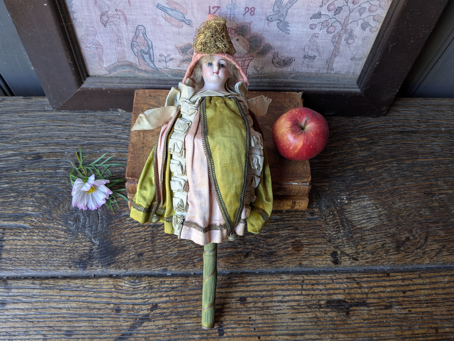 Antique musical marotte doll