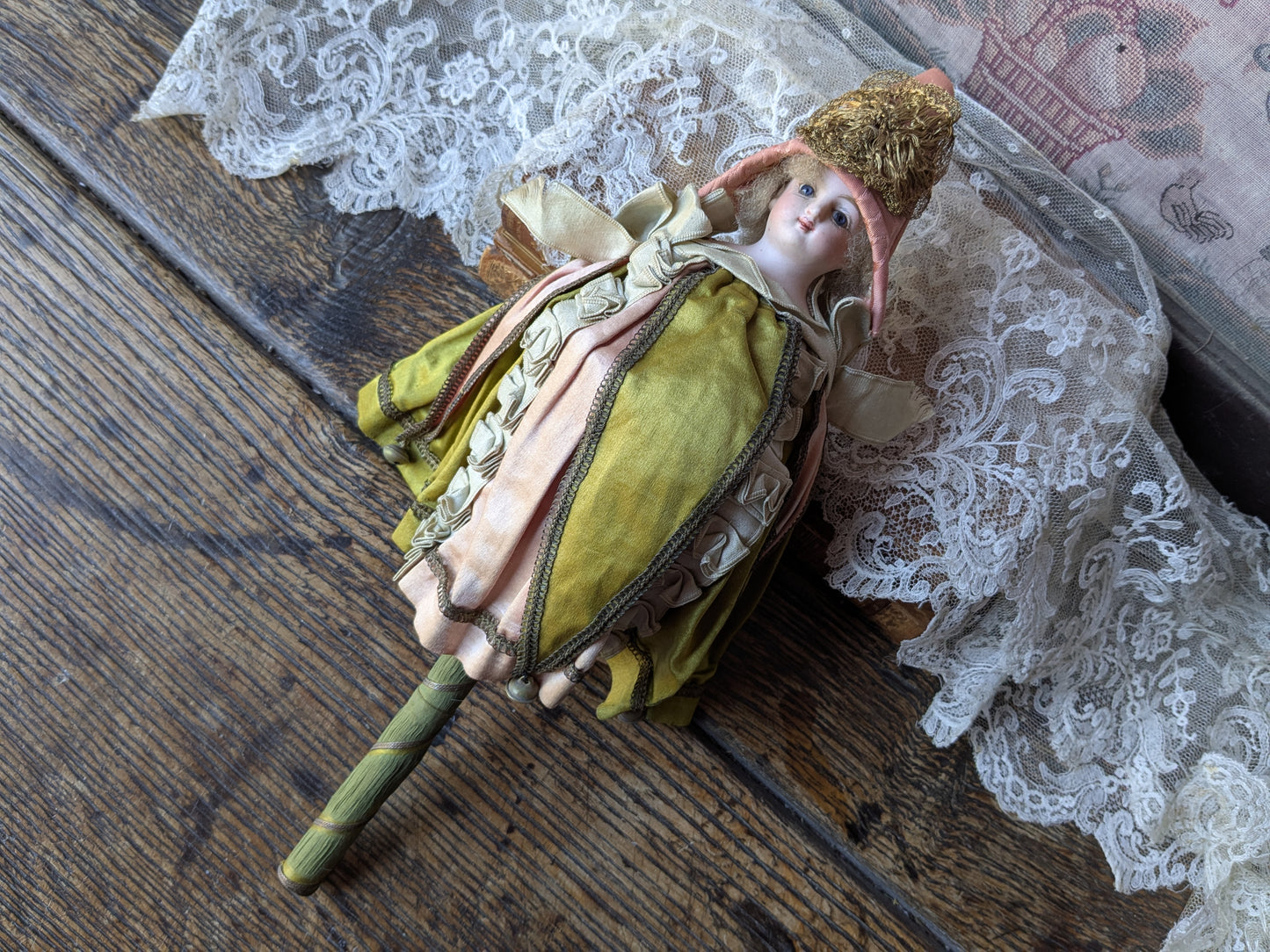 Antique musical marotte doll