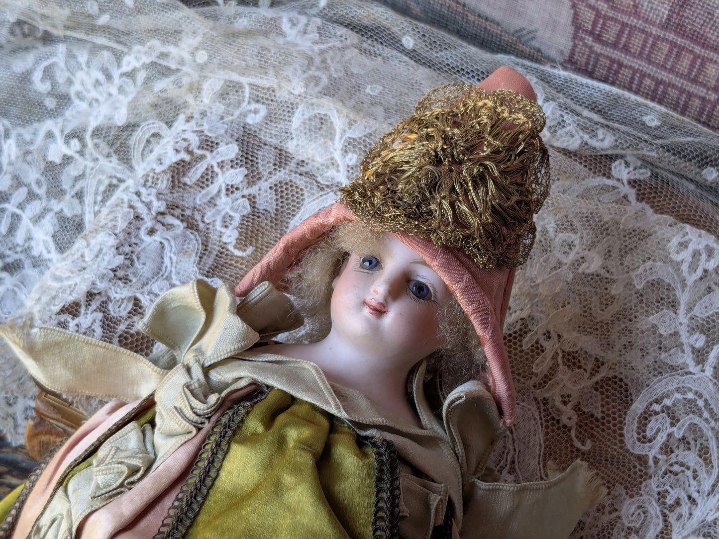 Antique musical marotte doll