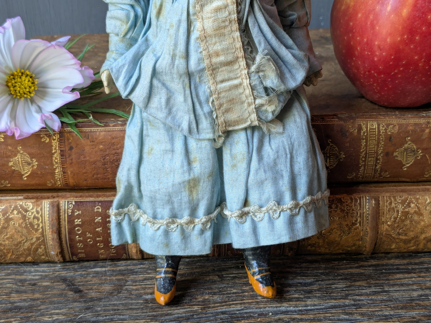 Antique bisque head mignonette doll, 8 inches