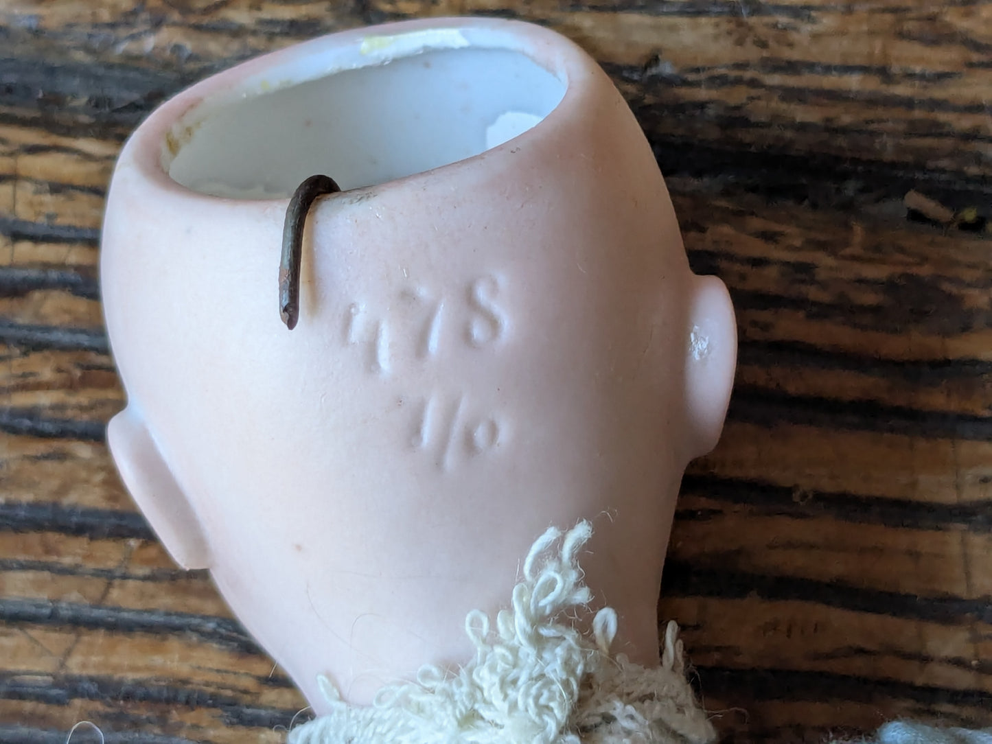 Antique bisque head mignonette doll, 8 inches