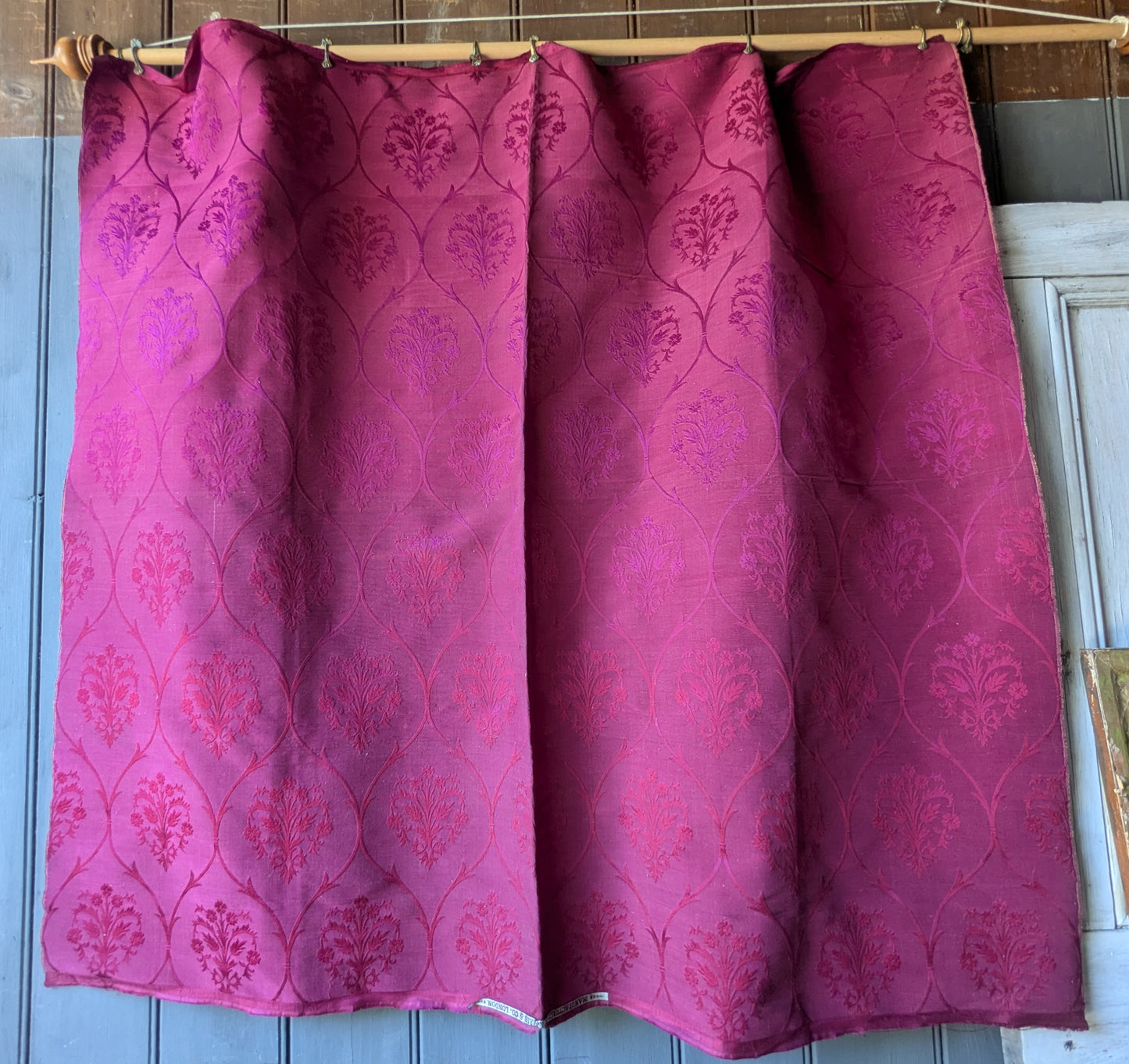 19th century Norris & Co silk fabric panel