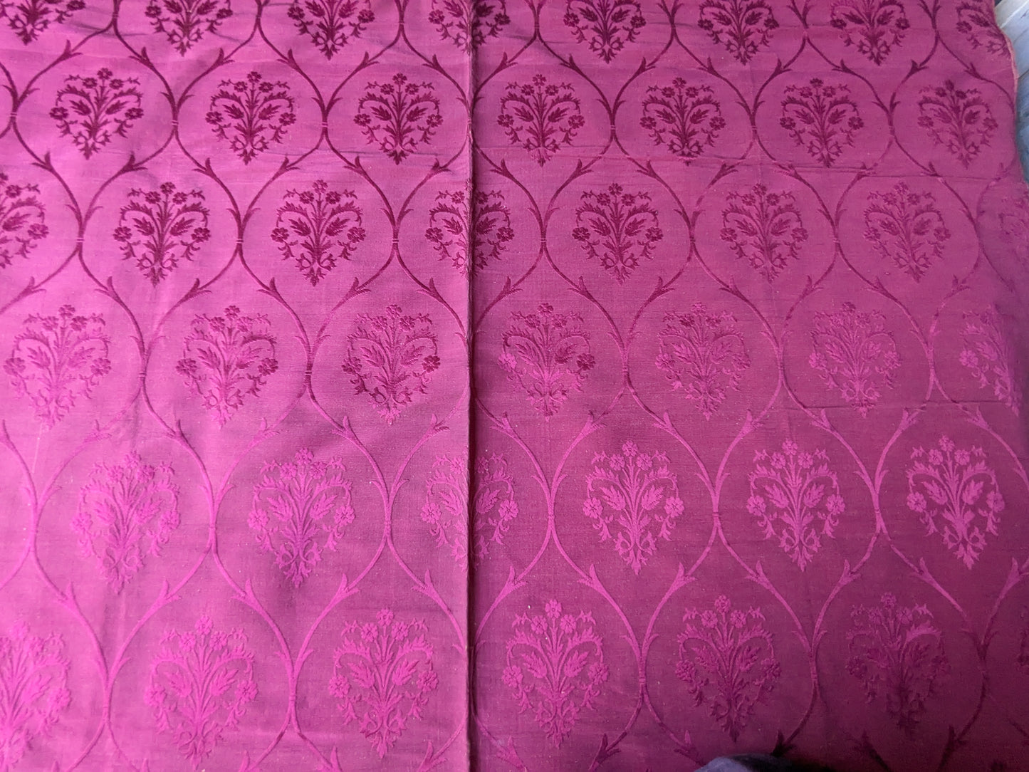 19th century Norris & Co silk fabric panel