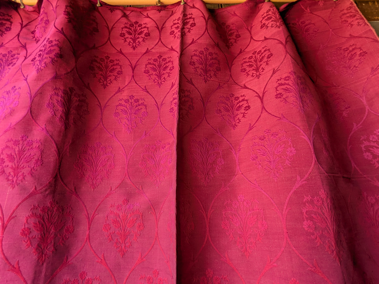 19th century Norris & Co silk fabric panel