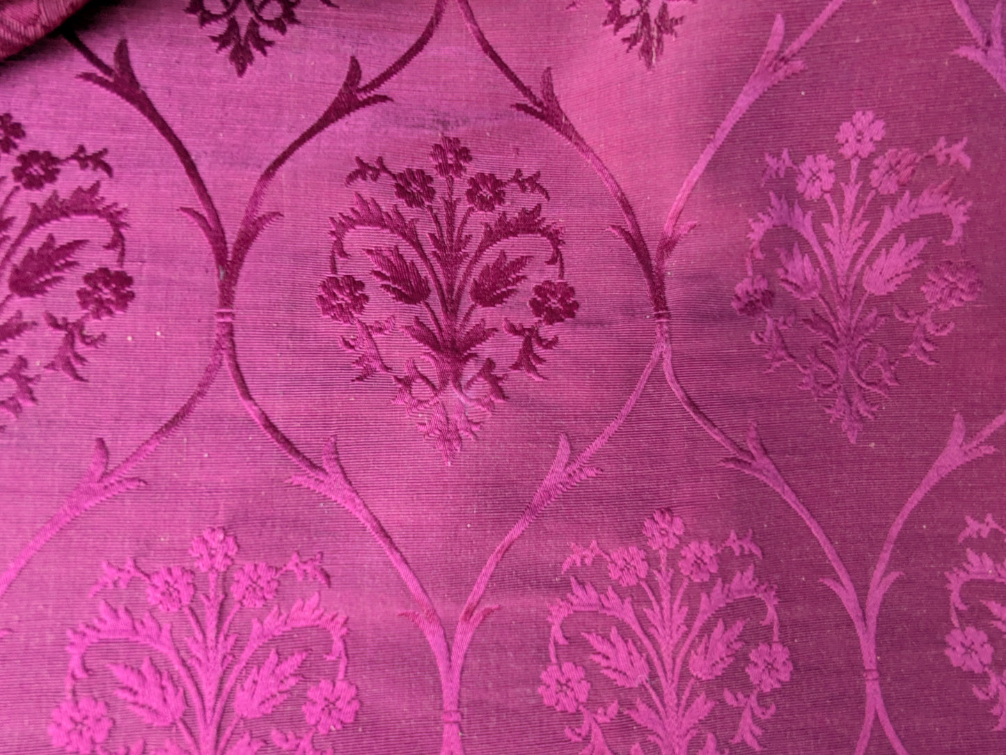 19th century Norris & Co silk fabric panel