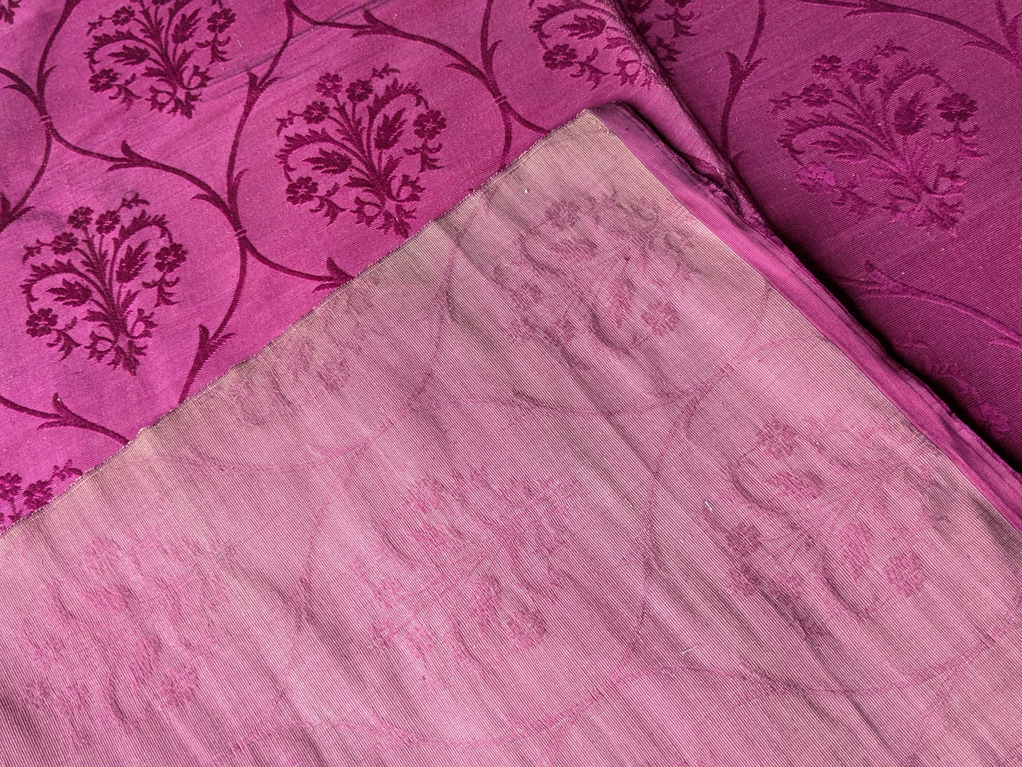 19th century Norris & Co silk fabric panel
