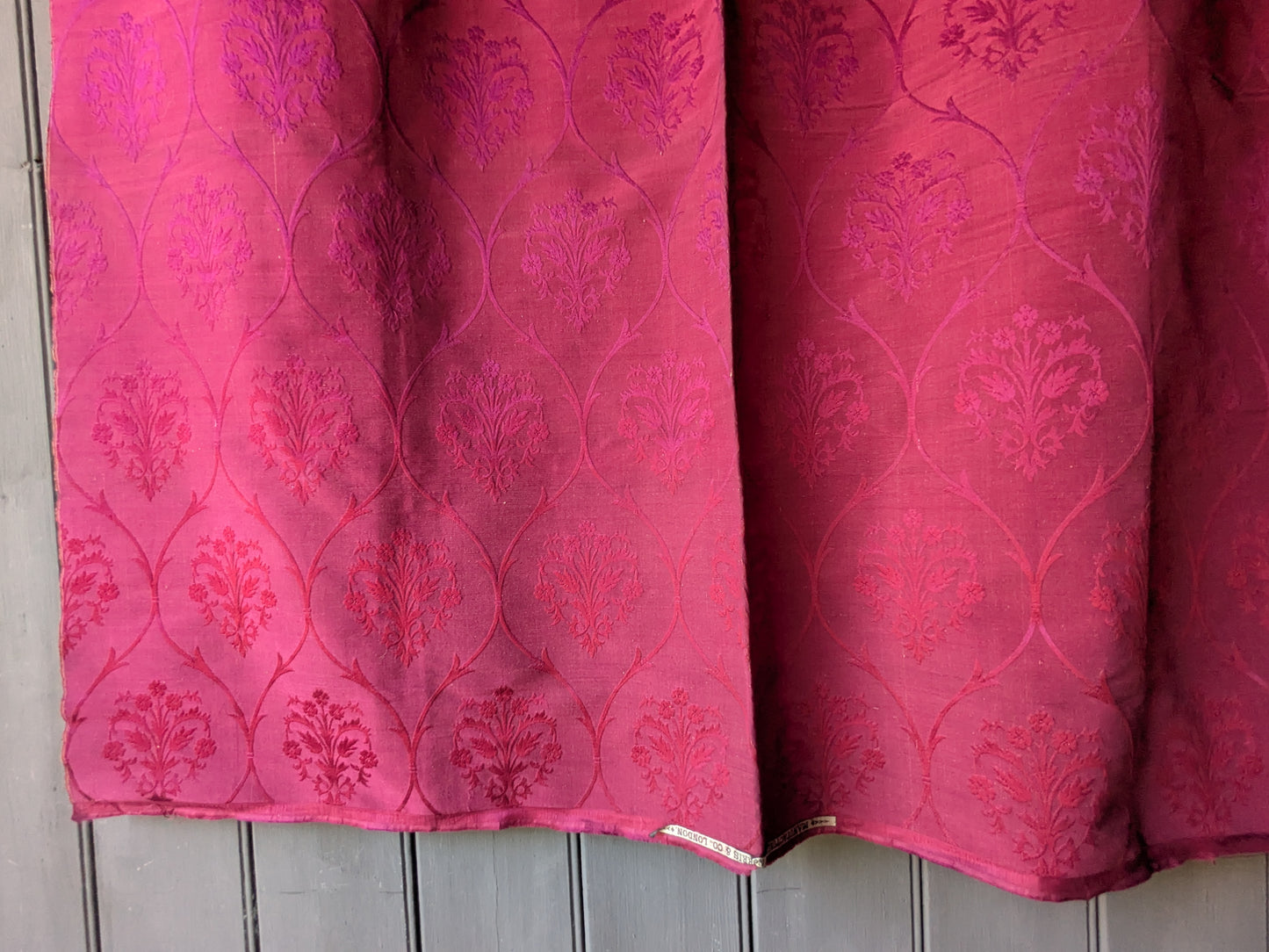 19th century Norris & Co silk fabric panel
