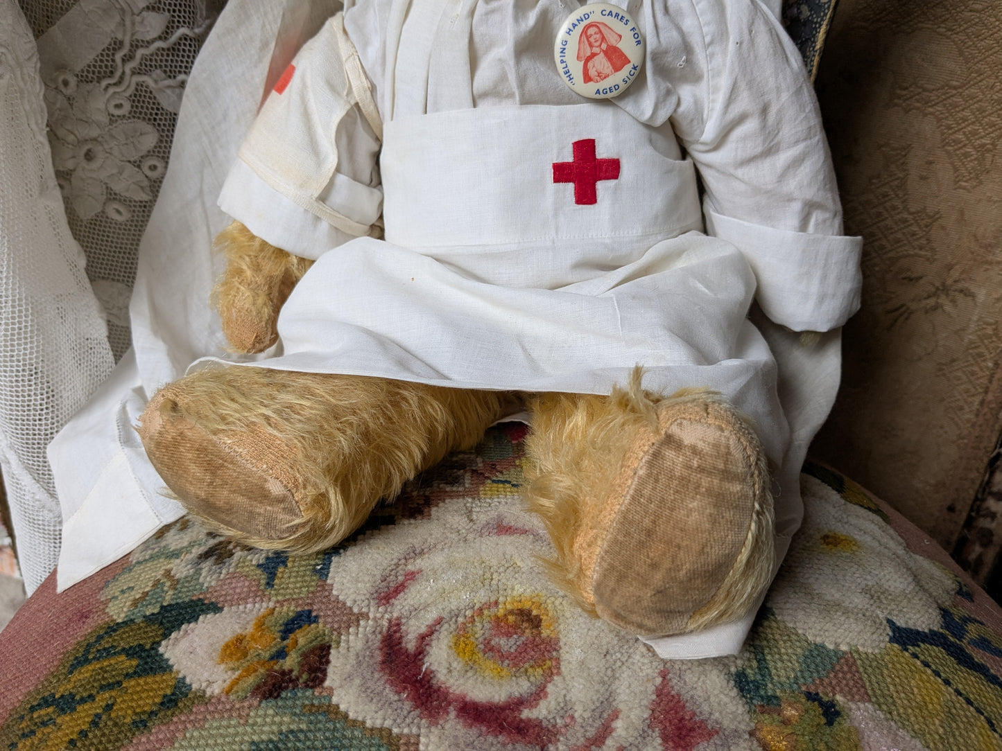 Vintage Pedigree bear dressed as a nurse