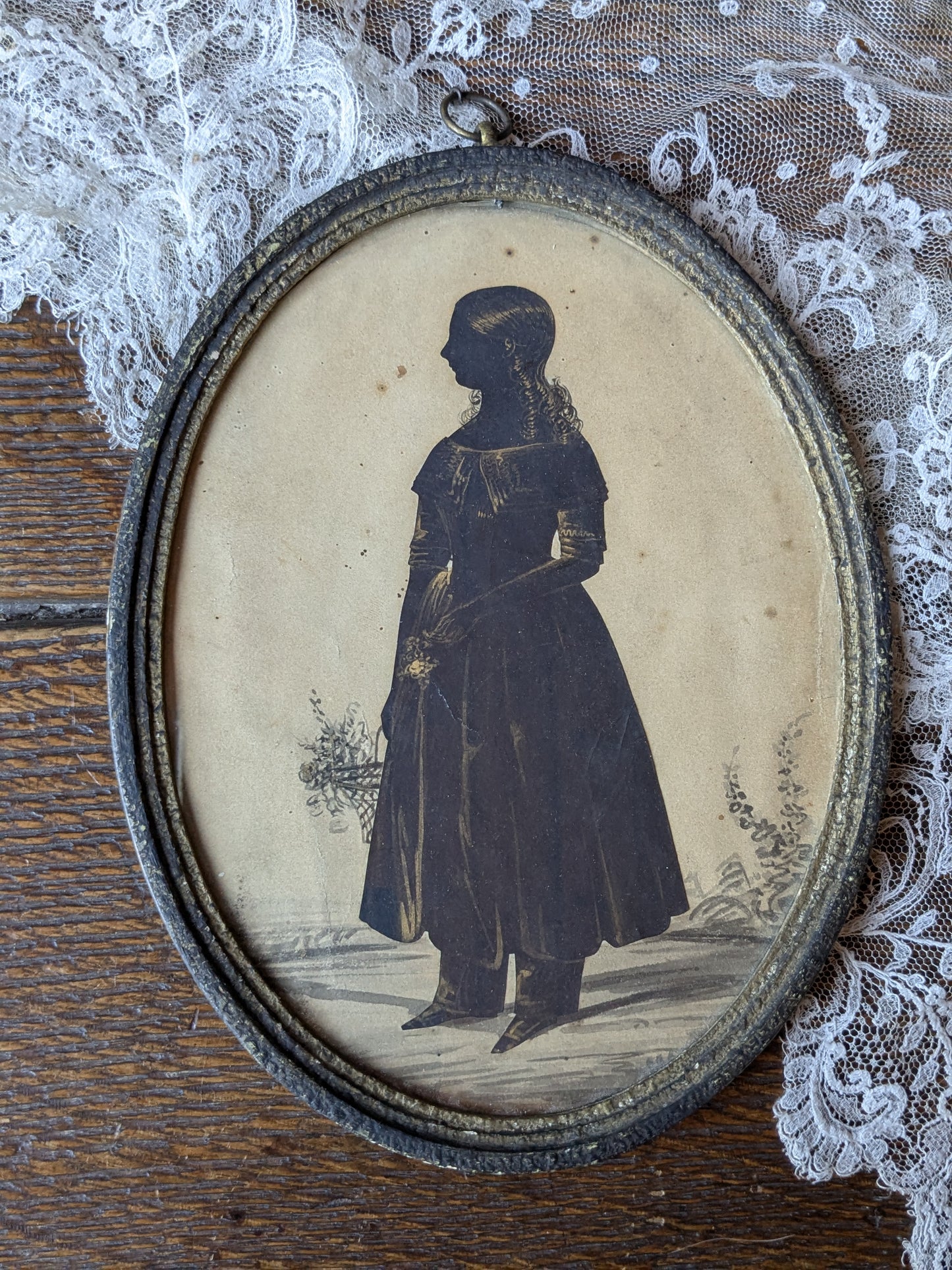 Antique silhouette portrait of a girl 1845