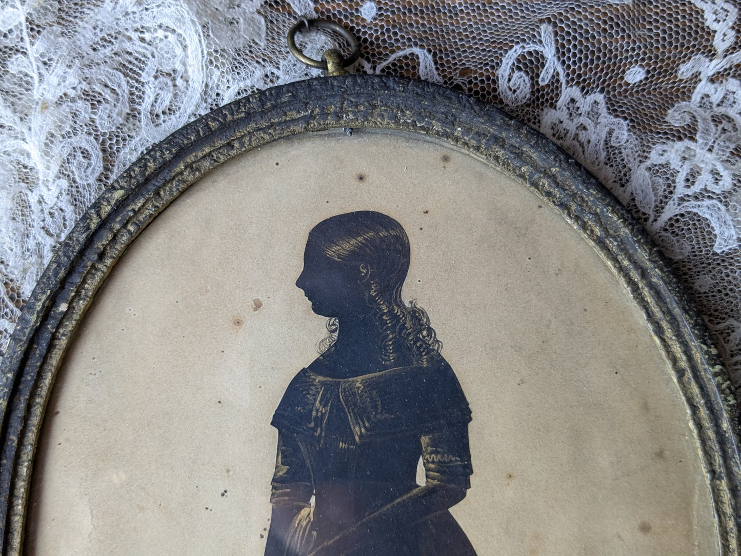 Antique silhouette portrait of a girl 1845