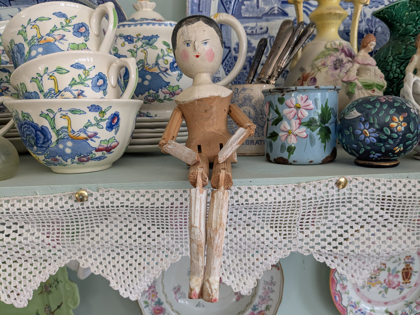 Vintage penny wooden peg doll