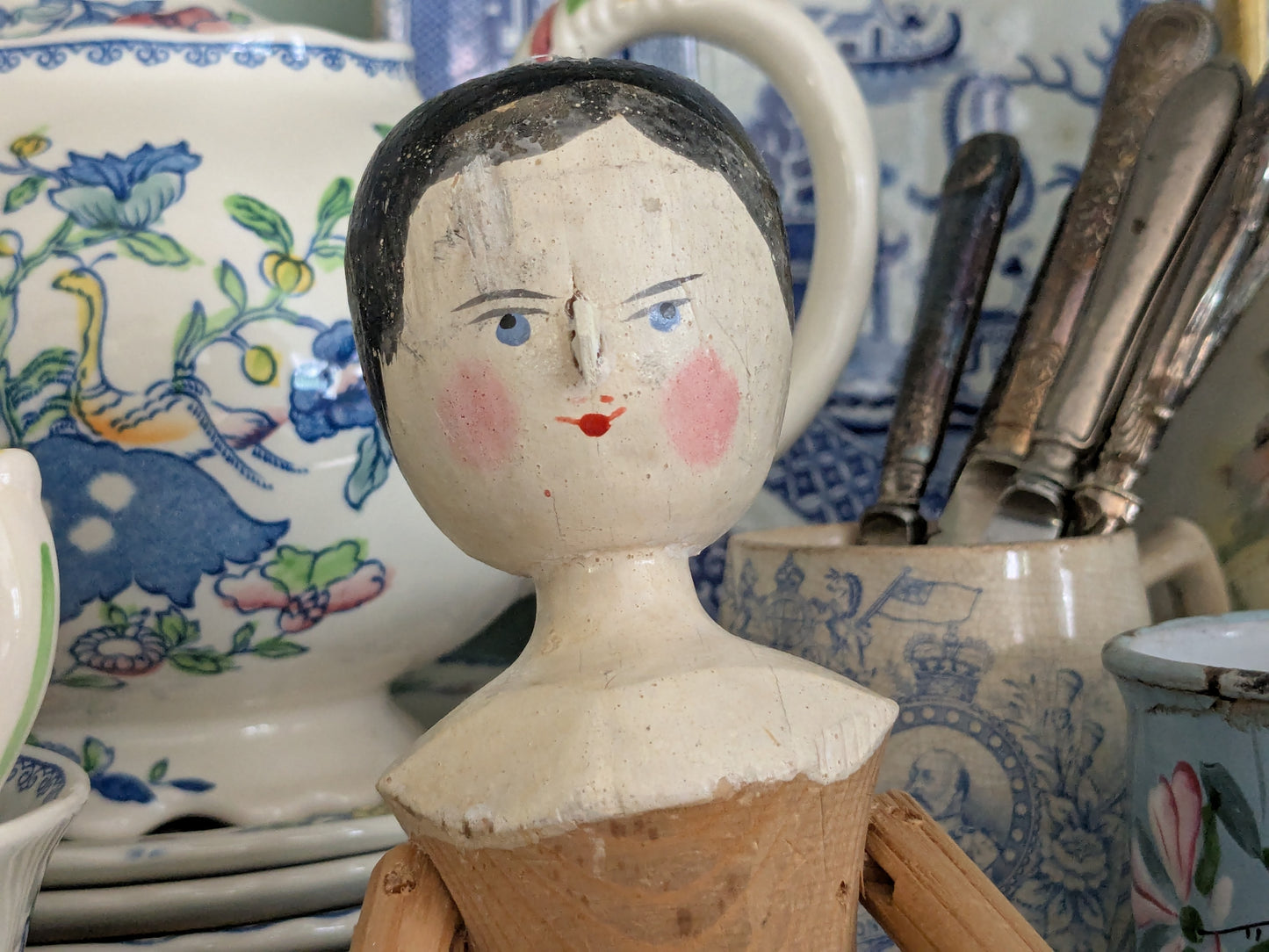 Vintage penny wooden peg doll
