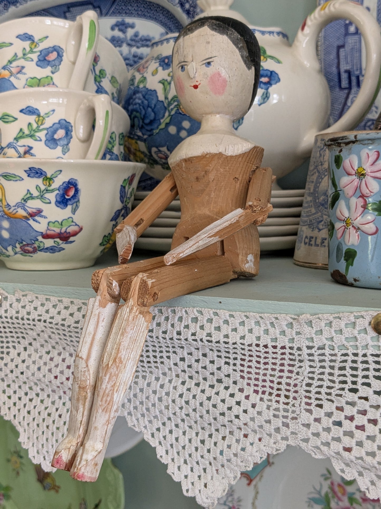 Vintage penny wooden peg doll