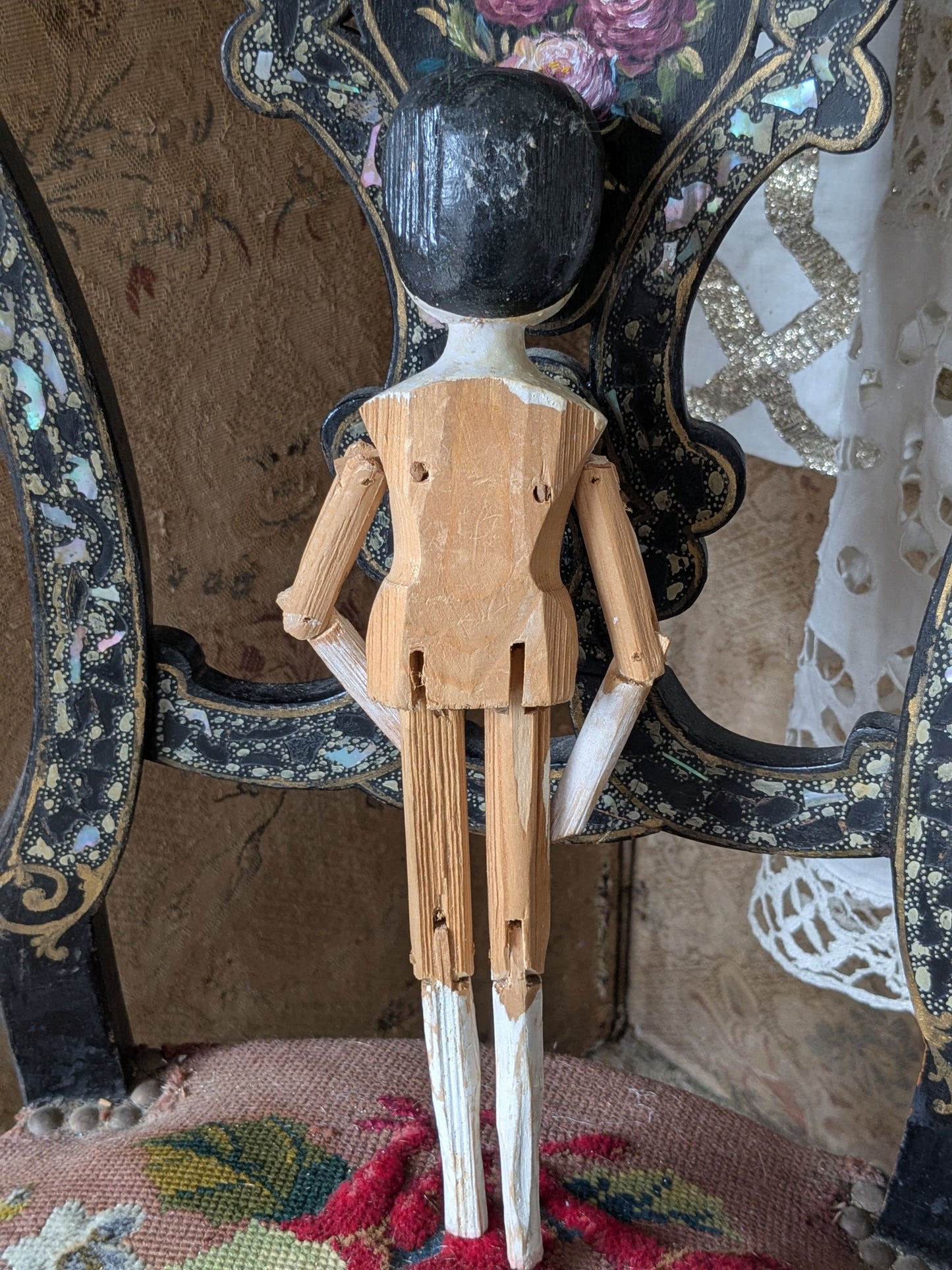 Vintage penny wooden peg doll