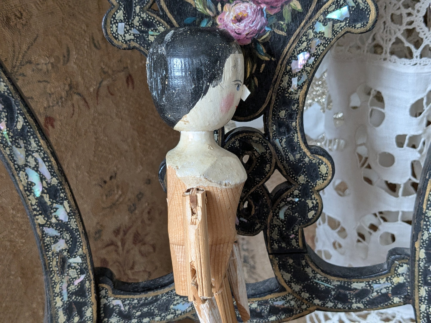 Vintage penny wooden peg doll