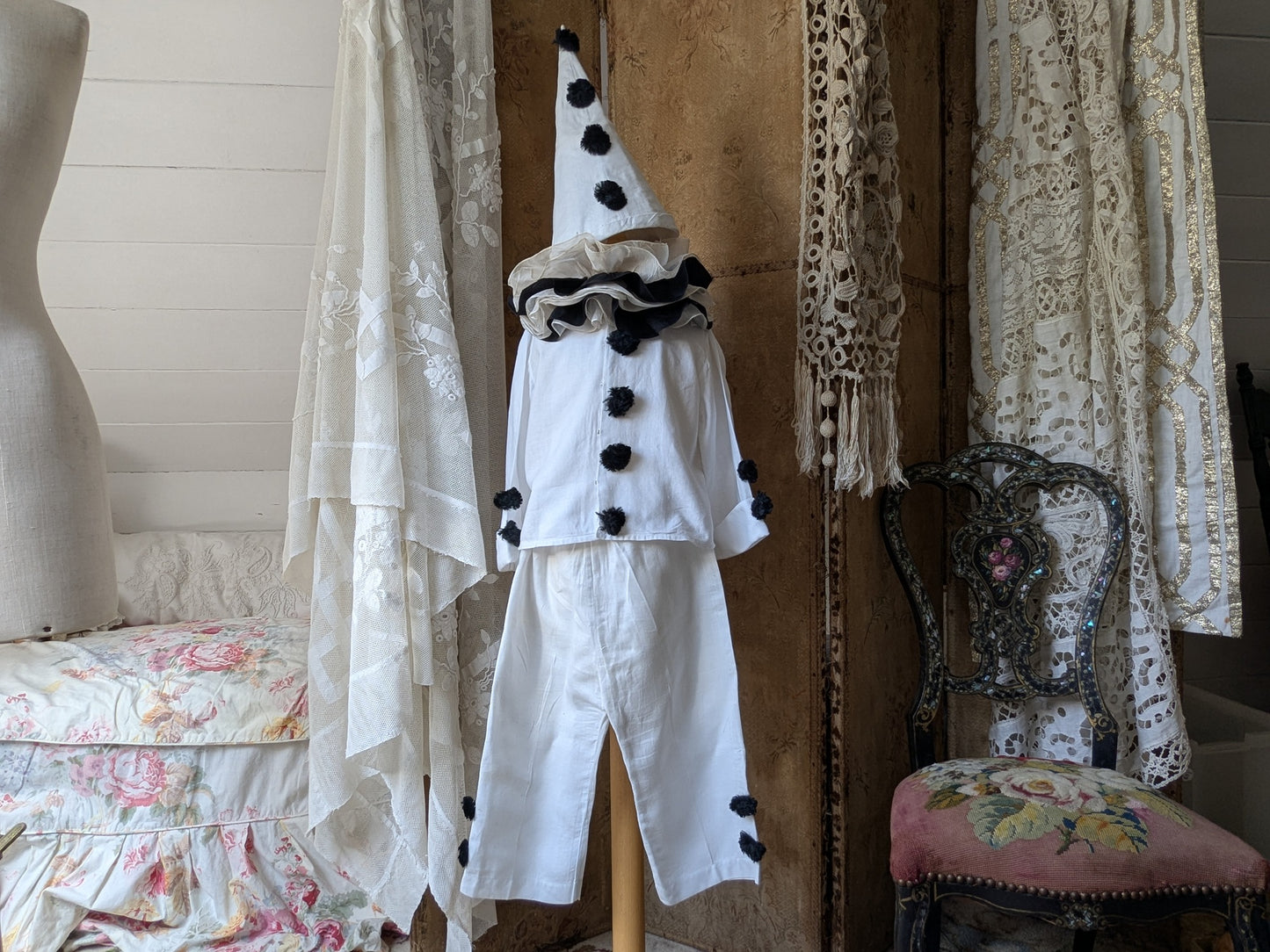 Child's vintage Pierrot costume