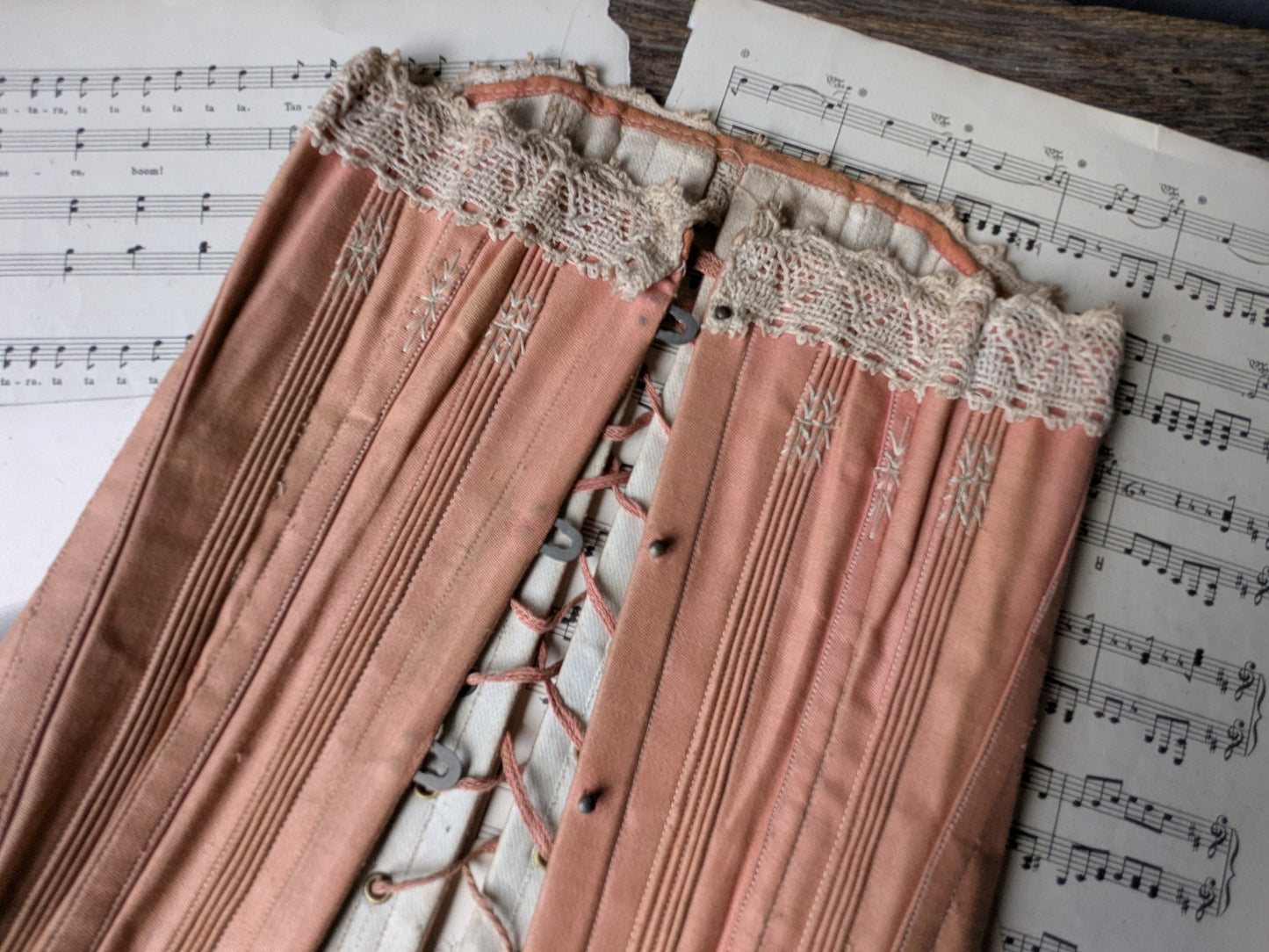 Antique Victorian pink corset