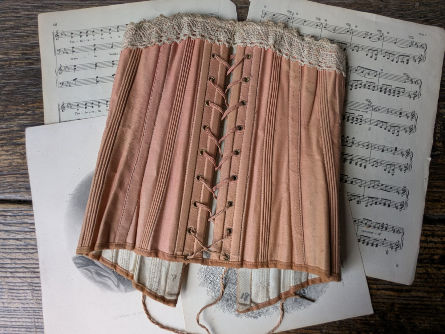 Antique Victorian pink corset
