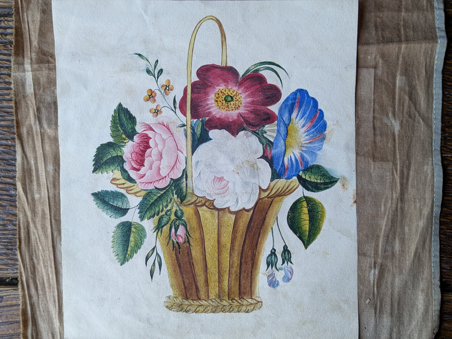 Antique floral paintings from a scrap album