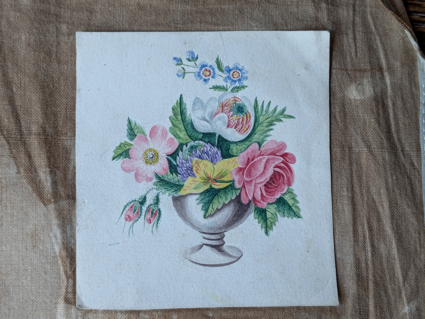 Antique floral paintings from a scrap album
