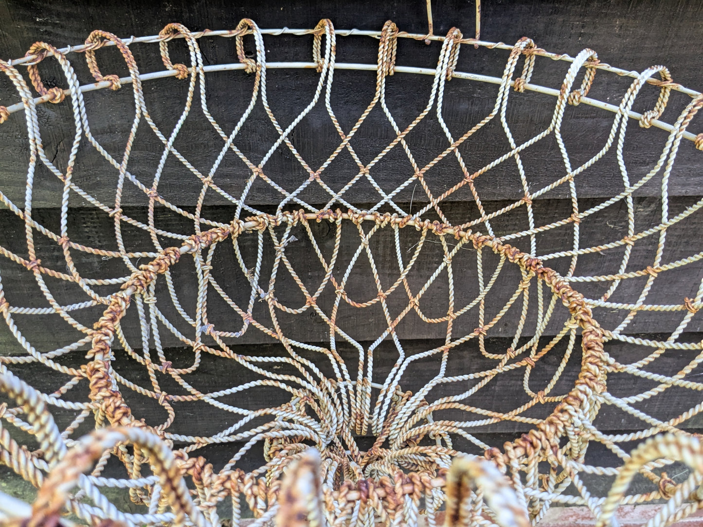 Vintage wire hanging basket, Victorian style wirework