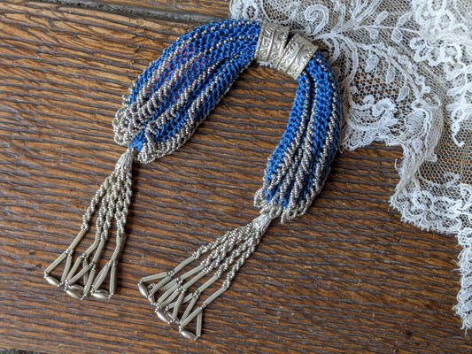 Antique beaded miser or stocking purse
