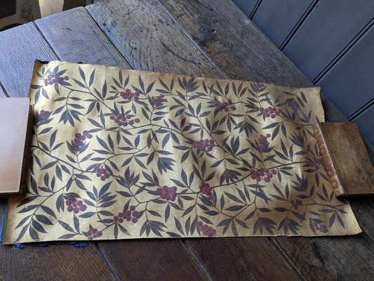 Antique gilded & painted leather
