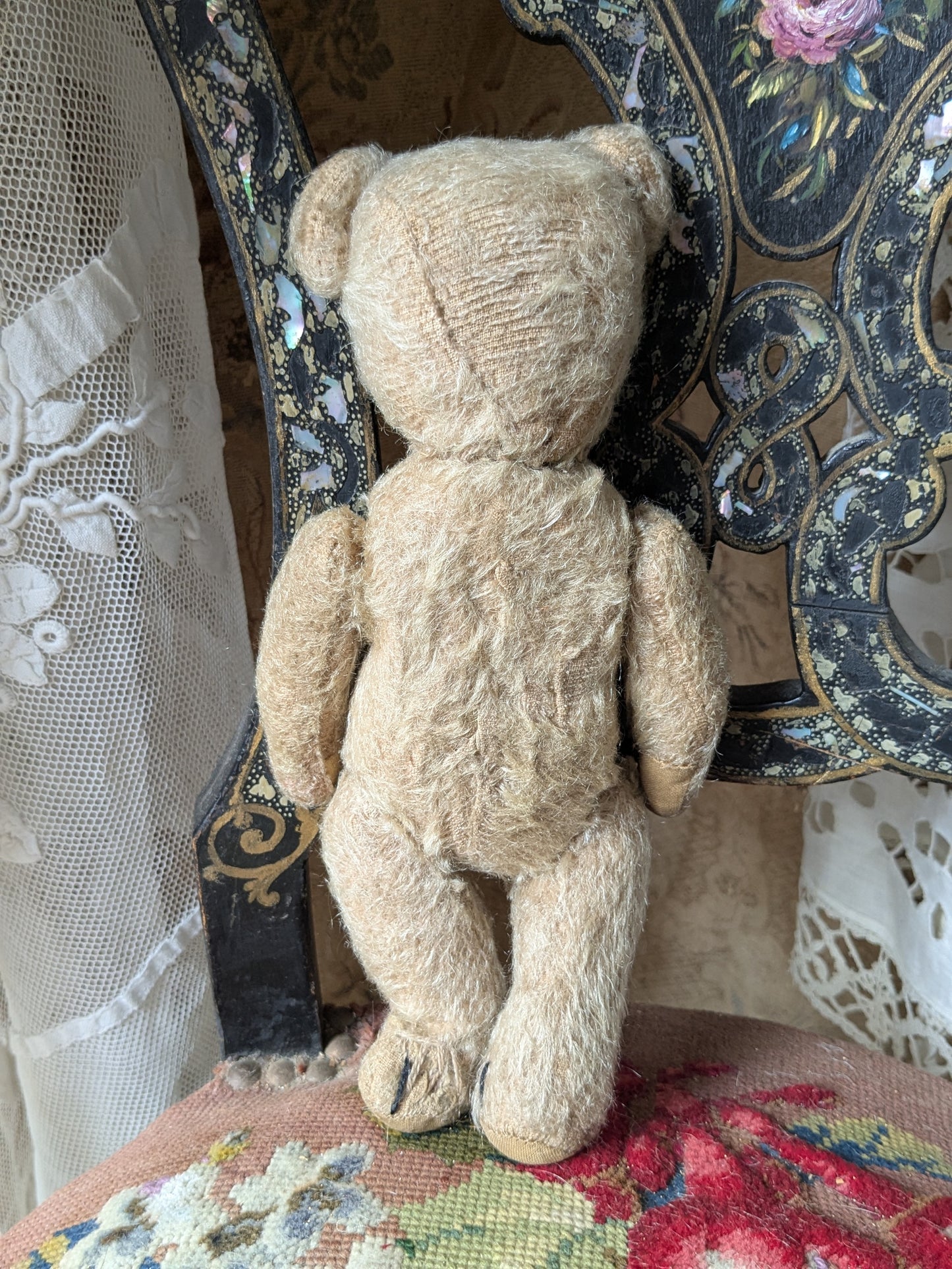 Small antique bear with boot button eyes