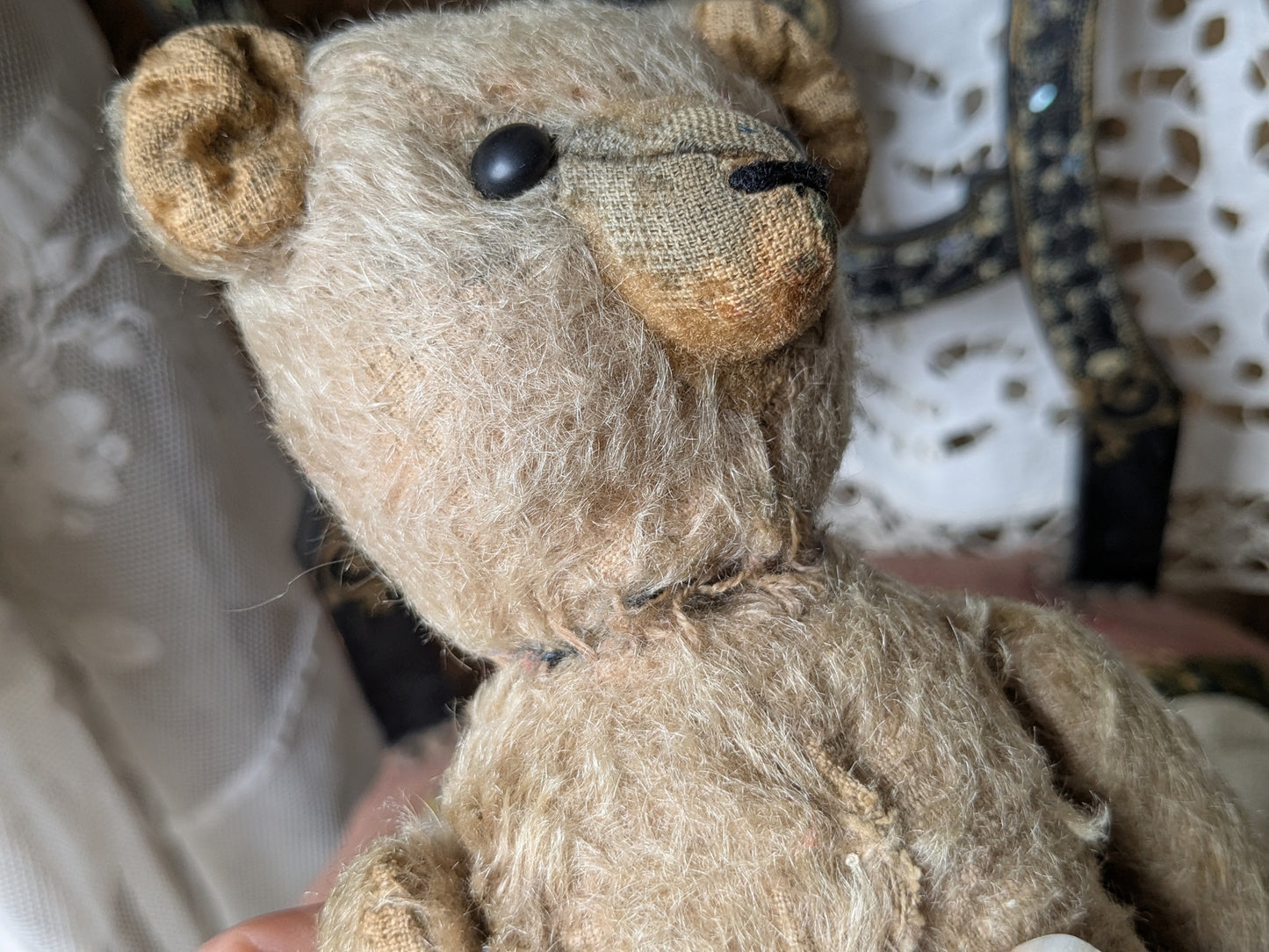 Small antique bear with boot button eyes