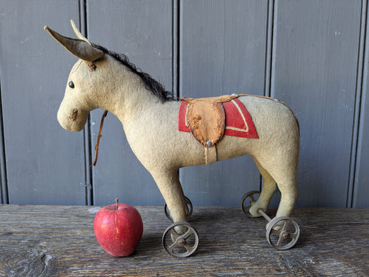 Antique Steiff donkey on wheels